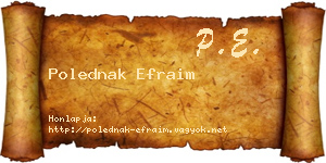 Polednak Efraim névjegykártya
